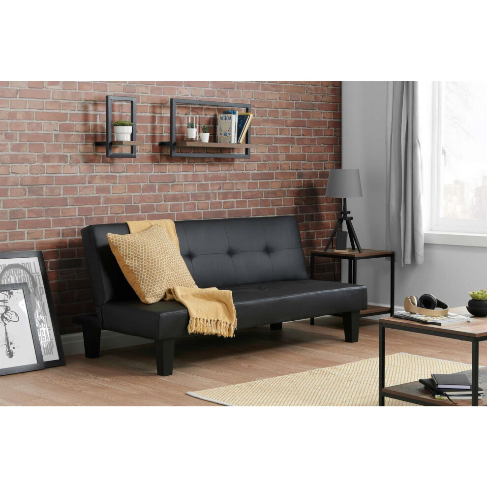 Birlea Franklin Sofa Bed Settee Black Faux Leather