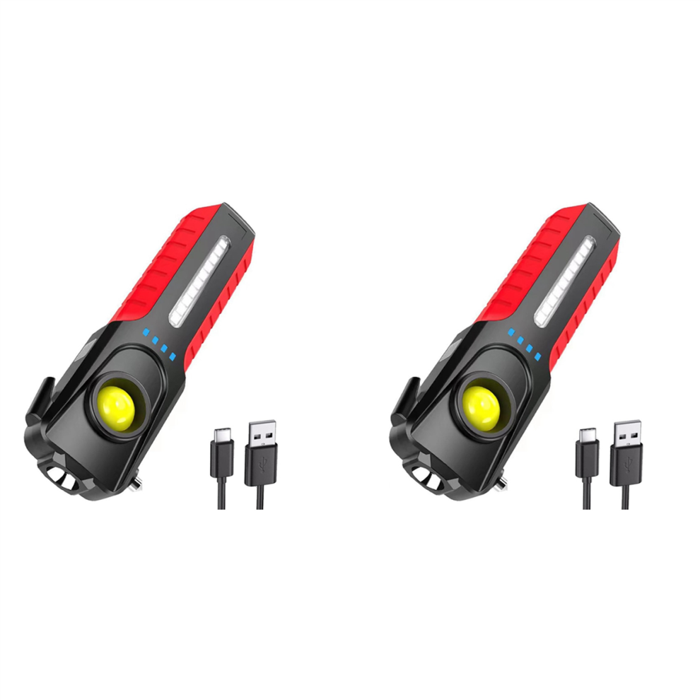 Multifunctional Led Cob Flashlight With Window Breaker Blue/Red 4711610314956