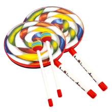Orff Instruments Pacote com 2 tambores Lollipop de 6 polegadas, acessórios de dança