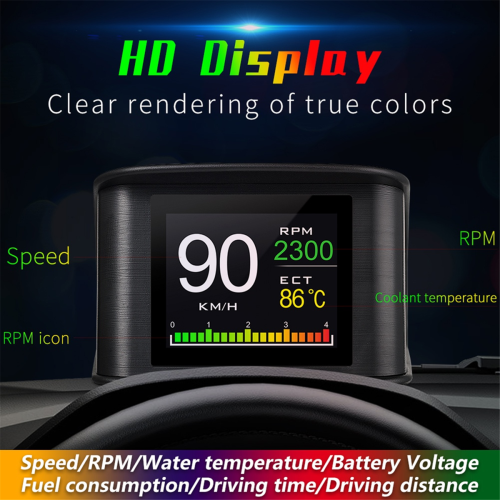 OBD2 Head Up Display Computador de Condução Quilometragem Velocímetro 2