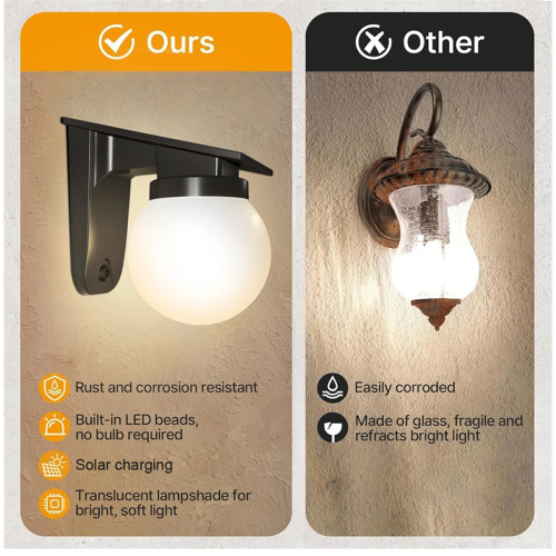 Luz solar externa com brilho e cor ajustáveis IP65 à prova d'água 2