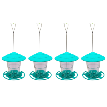 Outside Squirrel Proof Bird Feeder, with Round Shaped Roof Green