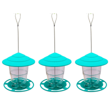 Outside Squirrel Proof Bird Feeder, with Round Shaped Roof Green