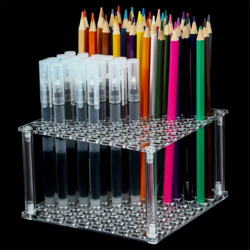 Pen Display Stand, 96-Slots Colored Pencil Organizer Black 1