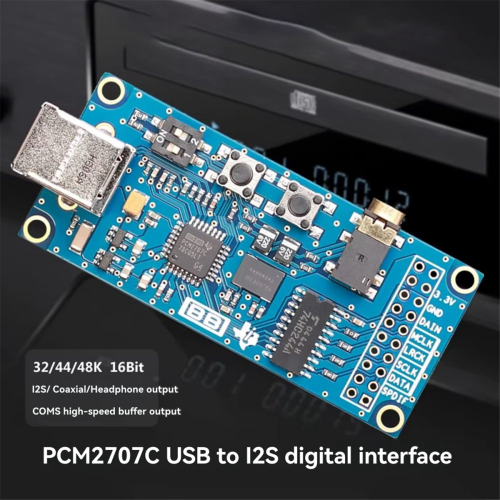 Placa de som USB PCM2707C com interface digital USB para I2S 2