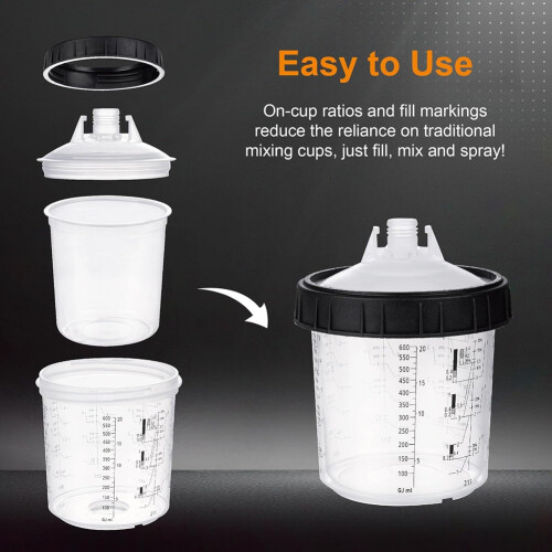 Kit com 50 copos de tinta 600ml 2