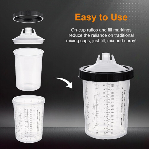 Kit com 50 copos de tinta 800ml 2