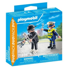 PLAYMOBIL 71804 Polizist und Bandit mit Zubehör, Duo Pack, Die Polizeibeamten, Action Heroes, 8 Teile, Ab 4 Jahren