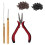 1 Set Of Hair Extension Tool Kit Clamp Hook Pull Pin (Brown) 2