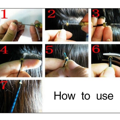 1 Set of Hair Extension Tool Kit Clamp Hook Pull Pin (Brown) 1