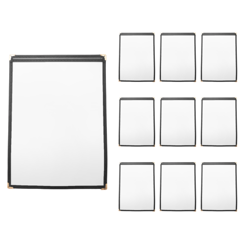 Pacote com 10 capas de cardápio - página única, 2 visualizações, serve em papel de 8,5 x 11 polegadas