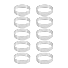 10 peças de forma circular de aço inoxidável para tortas e bolos