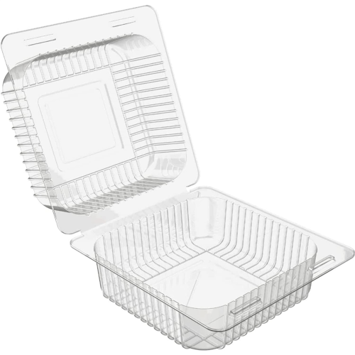 100 Count Hinged Clamshell Takeout Tray for Dessert, Cakes, Salads 2