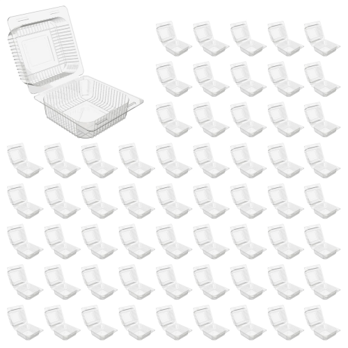 100 Count Hinged Clamshell Takeout Tray for Dessert, Cakes, Salads