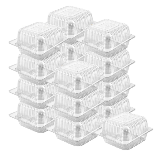 100 Count Hinged Clamshell Takeout Tray for Dessert, Cakes, Salads 1