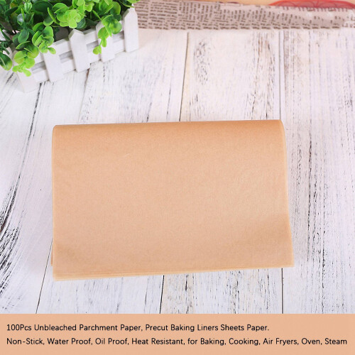 100 unidades de papel vegetal, folhas de papel para forros de assadeira pré-cortadas, 12 x 16 polegadas 2