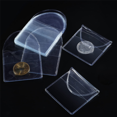 100Pcs Single Pocket Coin Flip,2Inch Individual Clear Plastic Sleeves 1