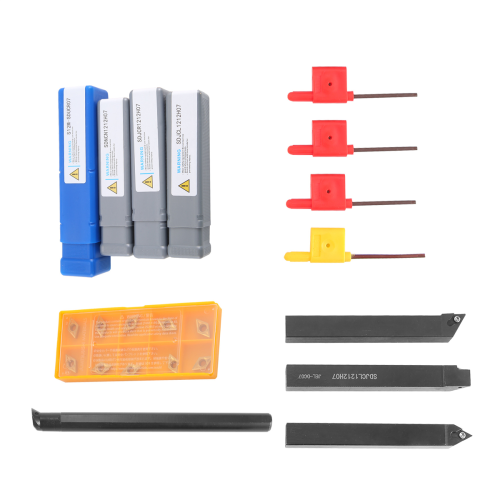 10Pcs Carbide Insert Blades + 4Pcs Lathe Turning Tool + 4Pcs Wrench 2