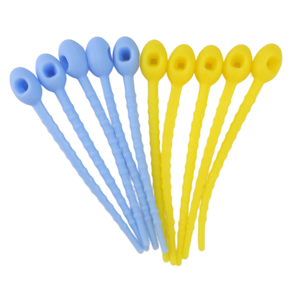 10Pcs Food Grade Silicone Bag Ties Cable Management Zip Tie 4712314153261