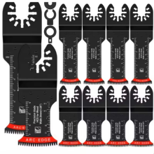 10Pcs Oscillating Saw Blades Multipurpose Curved-Edge Bi-Metal