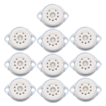 10PCS Chassis Mount 9pin Ceramic Vacuum Tube Socket Base