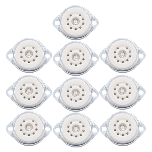 10PCS Chassis Mount 9pin Ceramic Vacuum Tube Socket Base