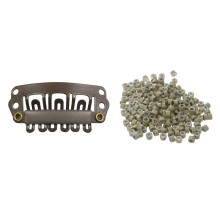 10pcs Brown Snap Clips U-shape Metal Clips for Hair Extensions DIY