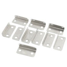 10Pcs Silver Tone Metal Right Angle Drawer Lock Strike Plate