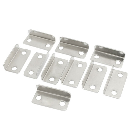 10Pcs Silver Tone Metal Right Angle Drawer Lock Strike Plate