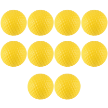 10er-Set gelber PU-Golfbälle, weich und elastisch, für Indoor-Training