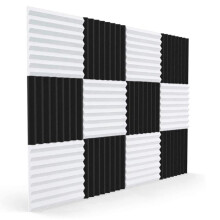 12 stuks akoestische schuimpanelen, geluidsisolatie, voor studio en gamekamer