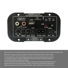 Placa amplificadora Bluetooth 12V 24V para alto-falante subwoofer de 10 pol. (plugue UE)