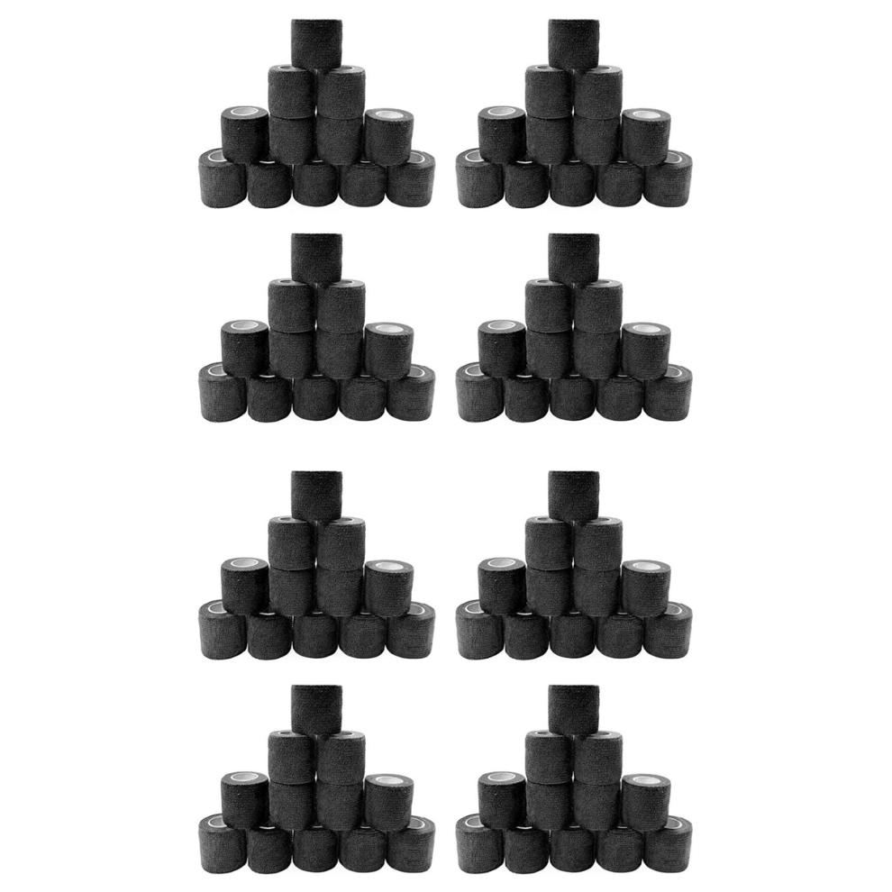 Black 12Pcs Self-Adhesive Bandage 5Cm For Injuries And Pet Treatment
