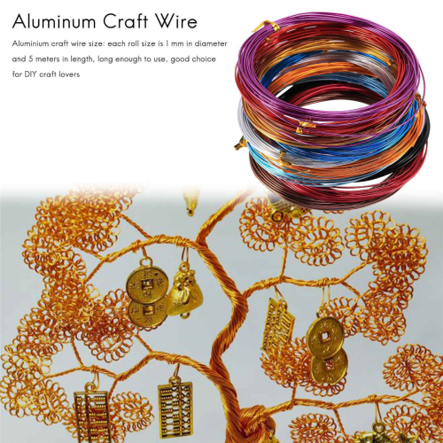 12 Rolls Colors Aluminium 1 mm in Diameter 5 Meters Long 2