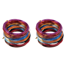 12 Rolls Colors Aluminium 1 mm in Diameter 5 Meters Long