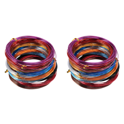 12 Rolls Colors Aluminium 1 mm in Diameter 5 Meters Long