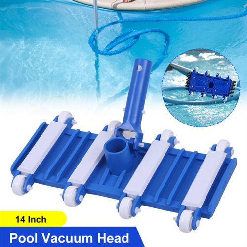 Cabeça de aspirador de piscina de 14 polegadas com rodas e escova lateral flexível para spa de lago 2