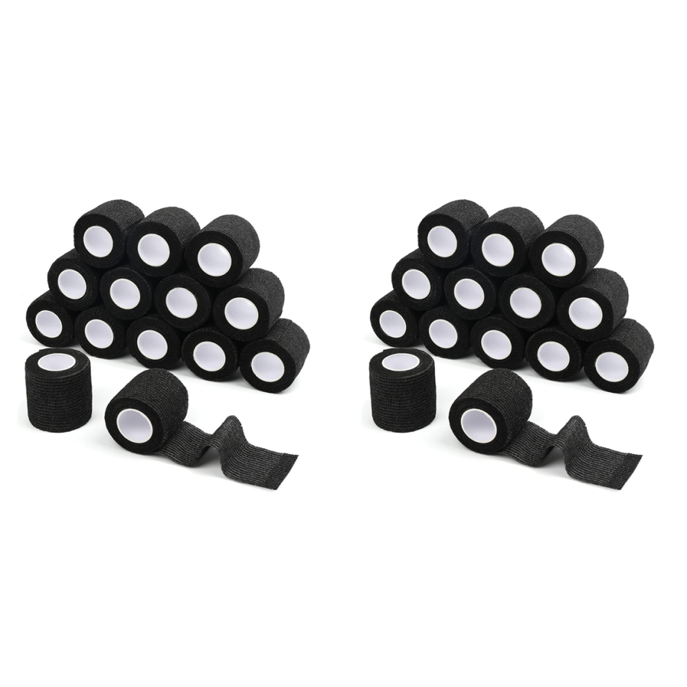 Black 14Pcs Adhesive Bandage Wrap Breathable Cohesive Tape, Firstaid Tape