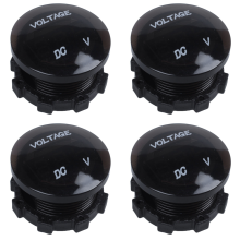 12V-24V Coche Motocicleta LED rojo Impermeable Voltimetro Negro