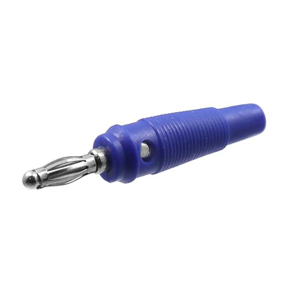 4 Mm Banana Plug With Nonslip Grip Sleeve, Screw/Solder Connection, Colour: Blue 6493810314346