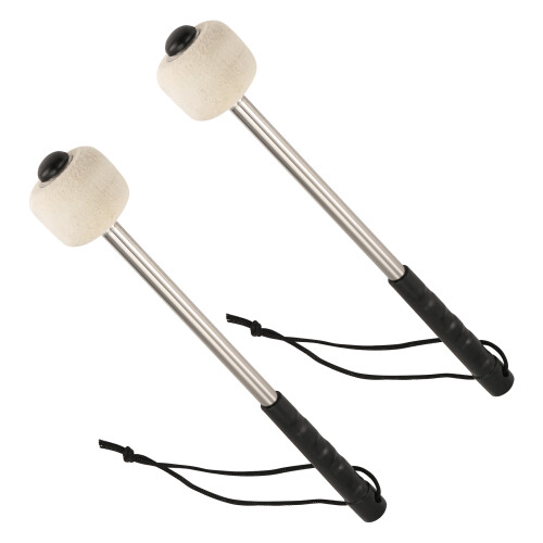 2 peças de maças para tambor de aço grave (Bass Steel Drum), de 12,5 polegadas; baquetas de tambor com feltro de lã 2