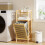 Homcom HOMCOM Removable 37L Laundry Hamper with Bamboo Bathroom Storage Cabinet 1