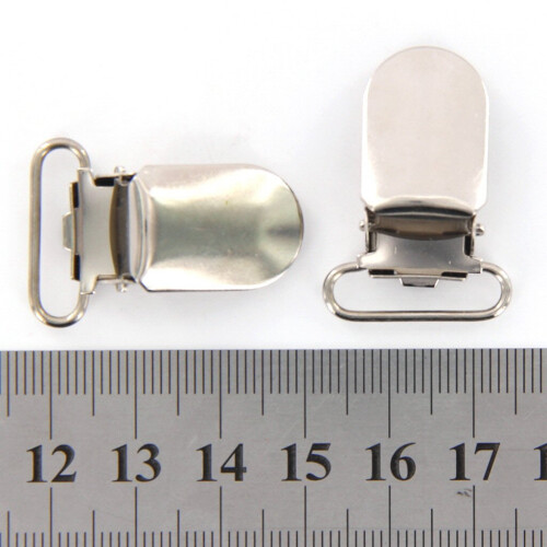 20 kpl kiinnitysklipsit ja remmikoukut, 20 mm, hopeanväriset 2