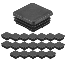 20 peças de tampas finais plásticas quadradas (inserções para tubo) 25 mm x 25 mm