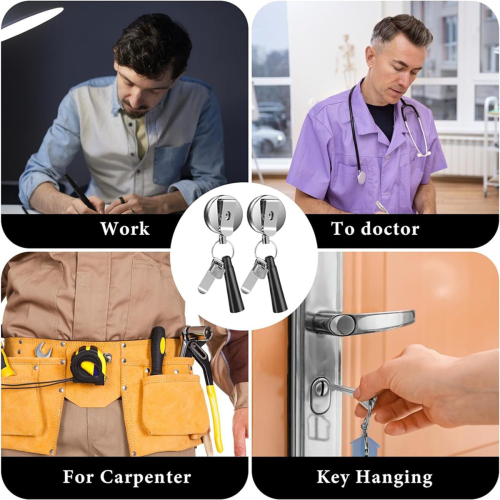2 Pack Heavy Duty Retractable Pull Pen Pencil Holder Universal 2