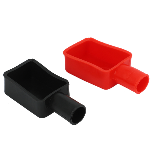 2 Pcs Battery Positive and Negative Protective Covers,Rubber Sleeves 1