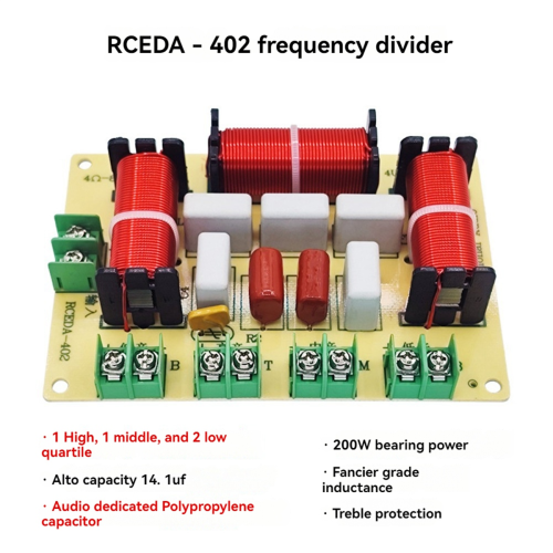 200W 4 Way Crossover Dual + Midrange + Treble Frequency Divider 2