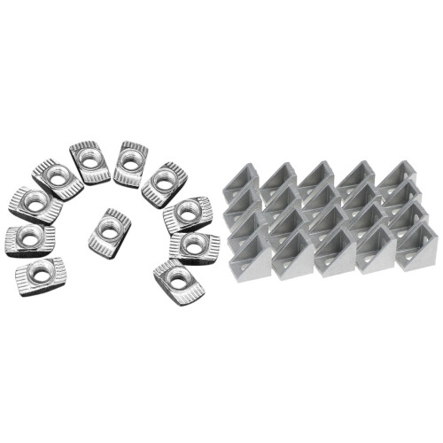 20Pcs 2020 Corner Fitting Angle Aluminum 20 X 20 L Connector Bracket