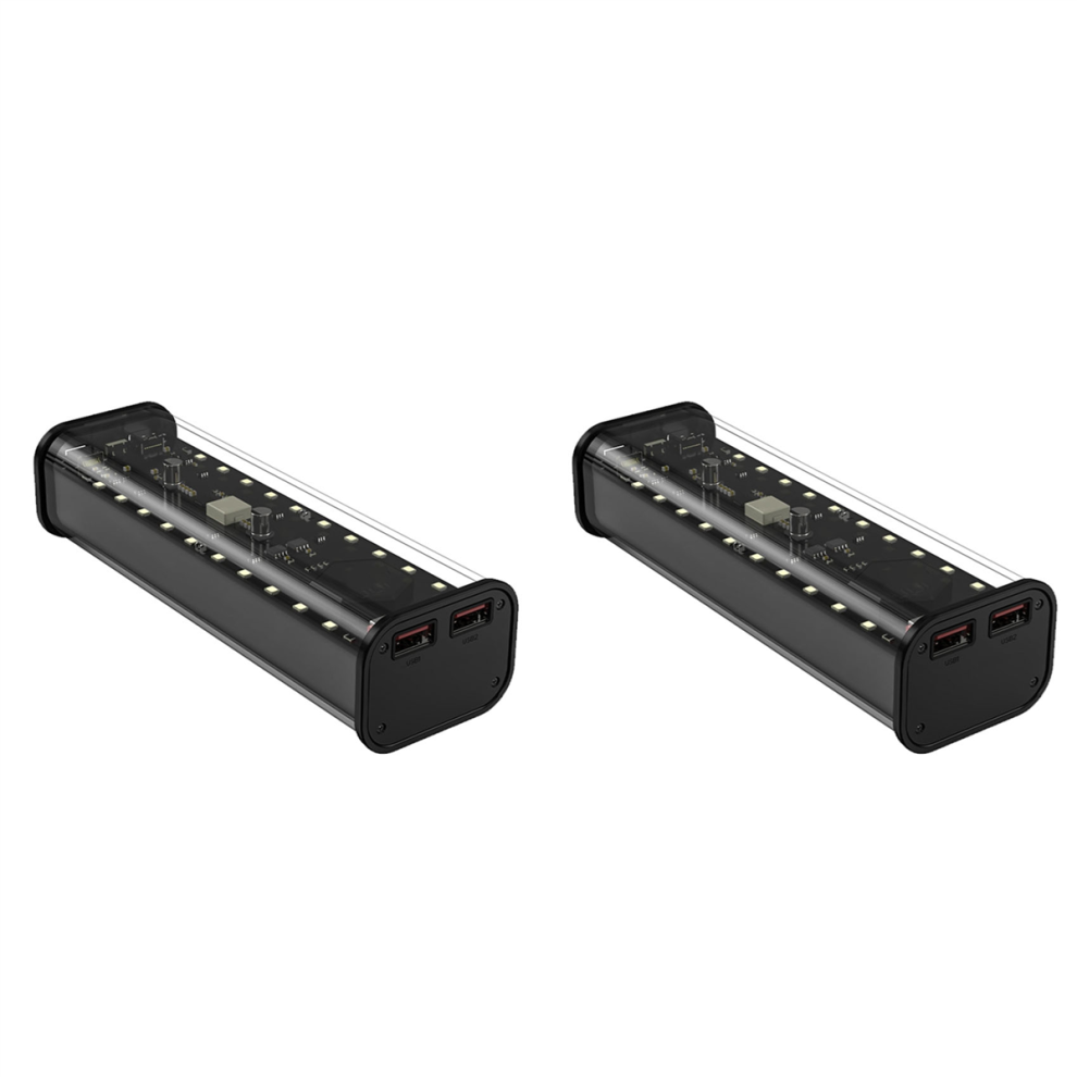 21700 Battery Storage Box 4 Slots Diy Power Bank Box Black 4712314174167