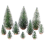 25PCS Miniature Artificial Christmas Trees 5 Sizes,with Wooden Base 2